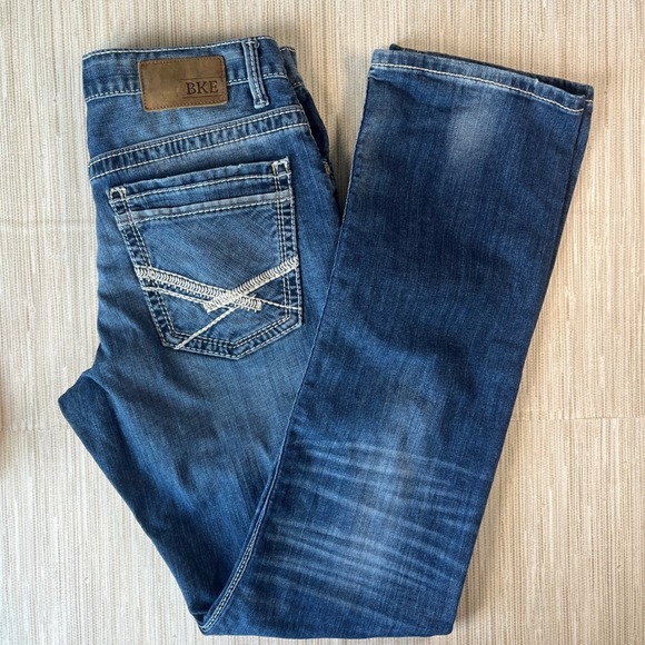 BKE Jake Straight Leg Men's Jeans Dark Wash Denim Blue Designer SZ 32XL (32x34) - Picture 1 of 7